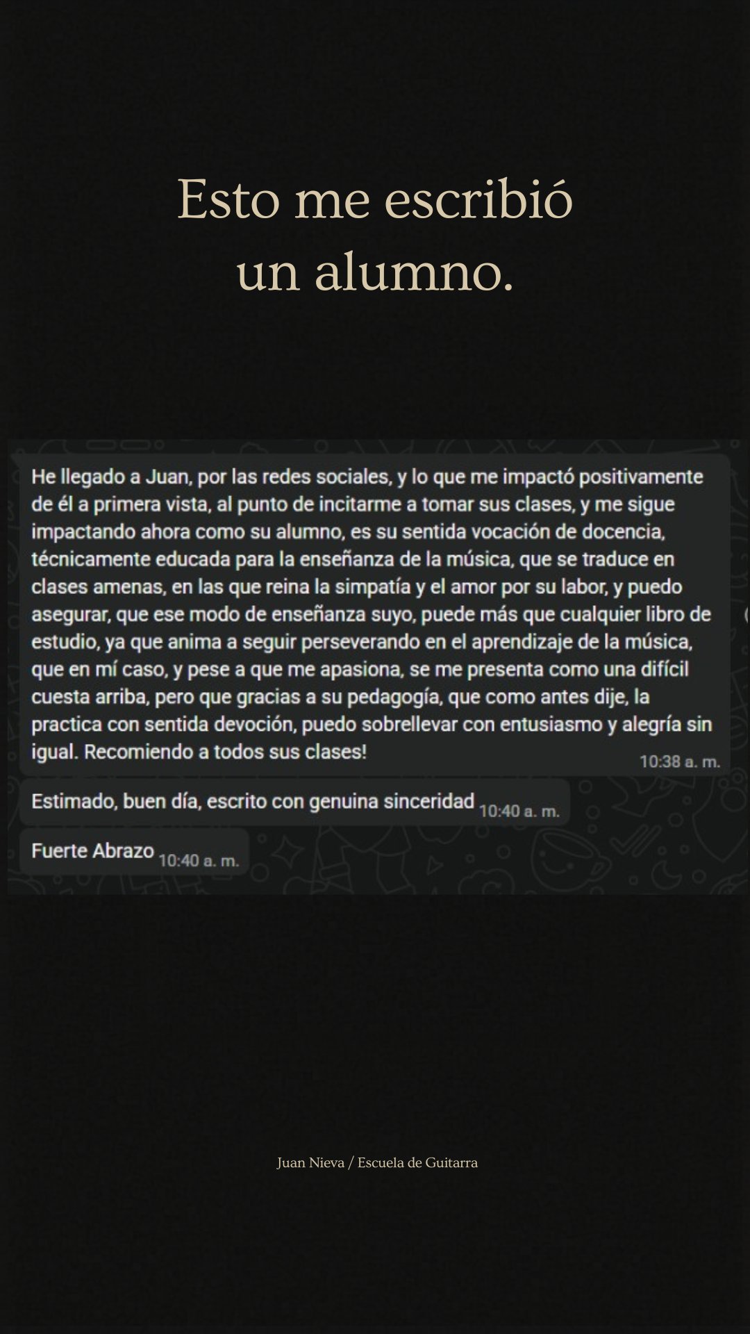 Testimonio de alumno