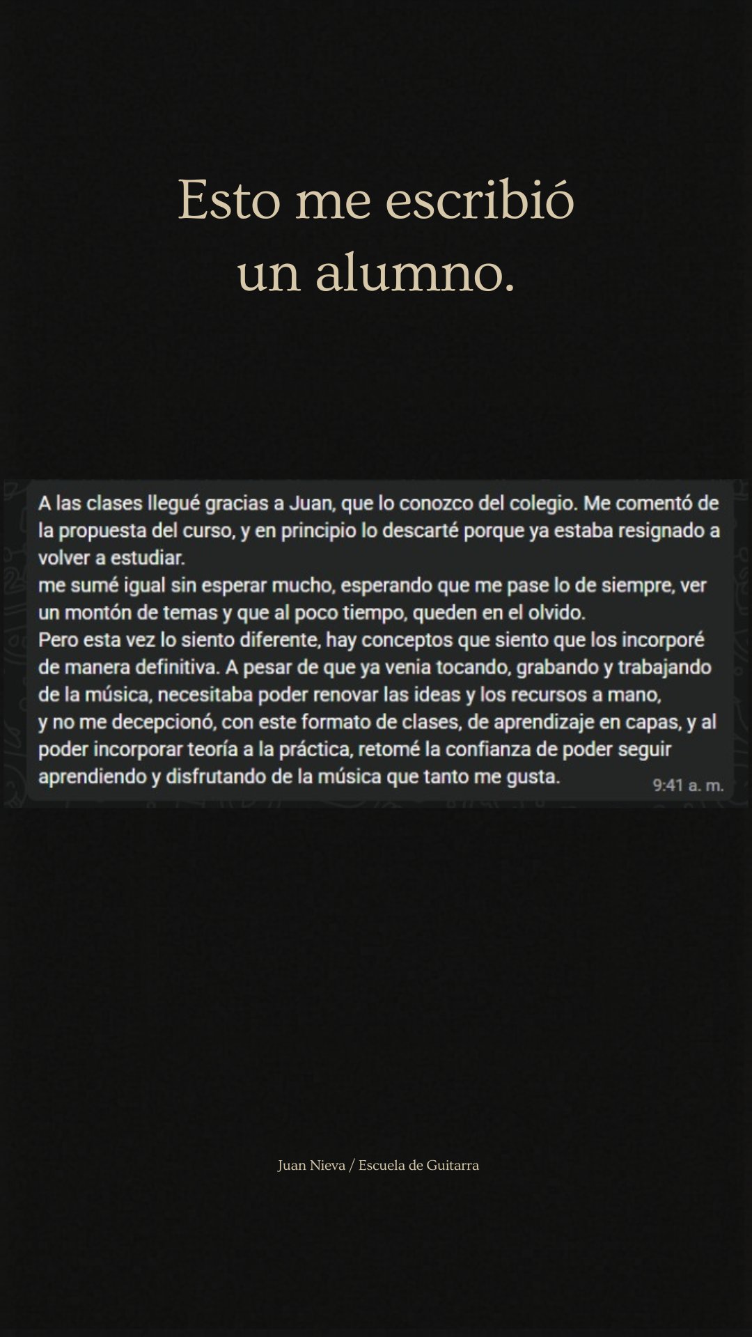 Testimonio de alumno